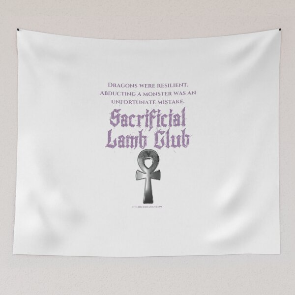 Item preview, Sacrificial Lamb Club Dragon Quote Merch Purple Font designed and sold by mythomedia.