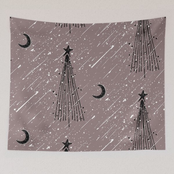 Item preview, Modern Black Christmas in Snowstorm at Night designed and sold by TumbleCreek.