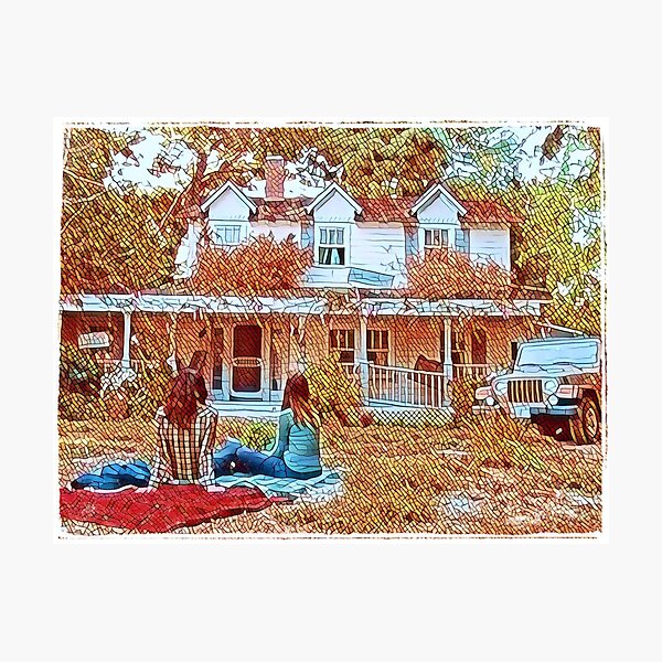Picnic at the Inn - Old House Photographic Print