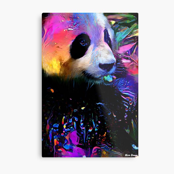 The Endangered Animals - Giant Panda Impression métallique