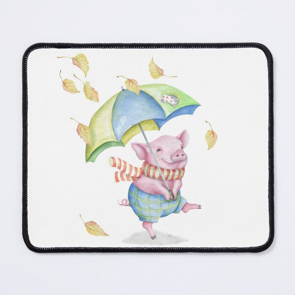 Item preview, Dancing piglet in the raining leaves designed and sold by smnessen.