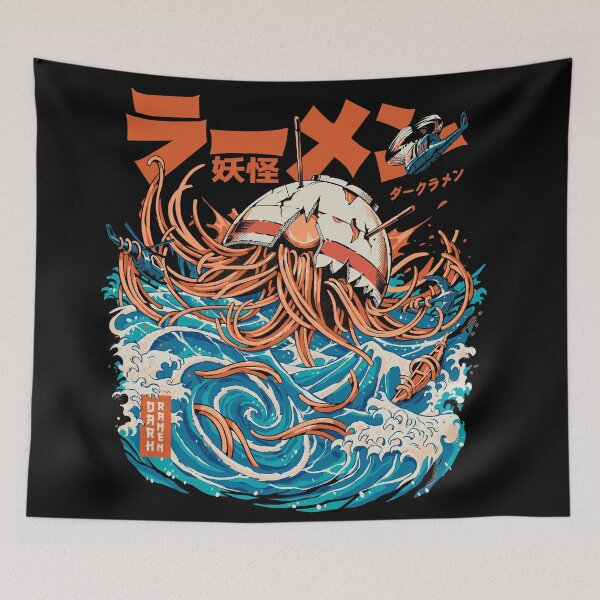Item preview, Black Dark Great Ramen off Kanagawa designed and sold by Ilustrata®.