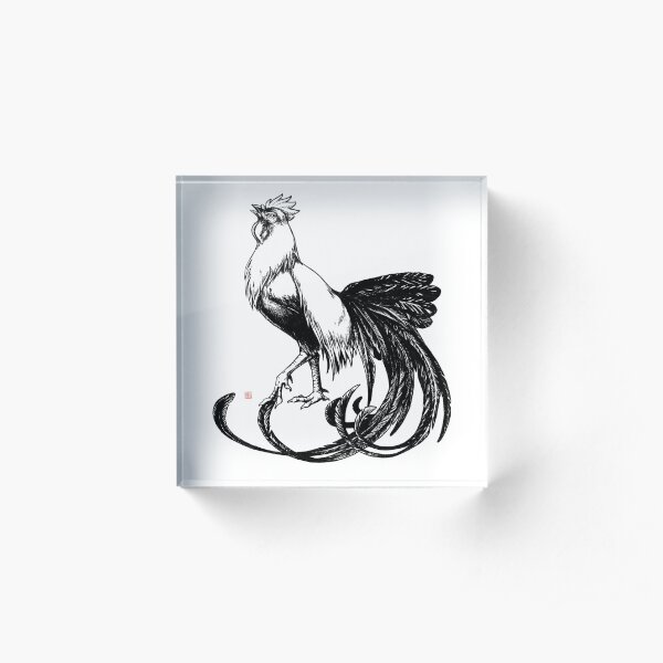Longtail Rooster Acrylic Block