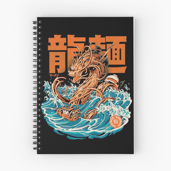 Item preview, Black Great Ramen Dragon off Kanagawa designed and sold by Ilustrata®.