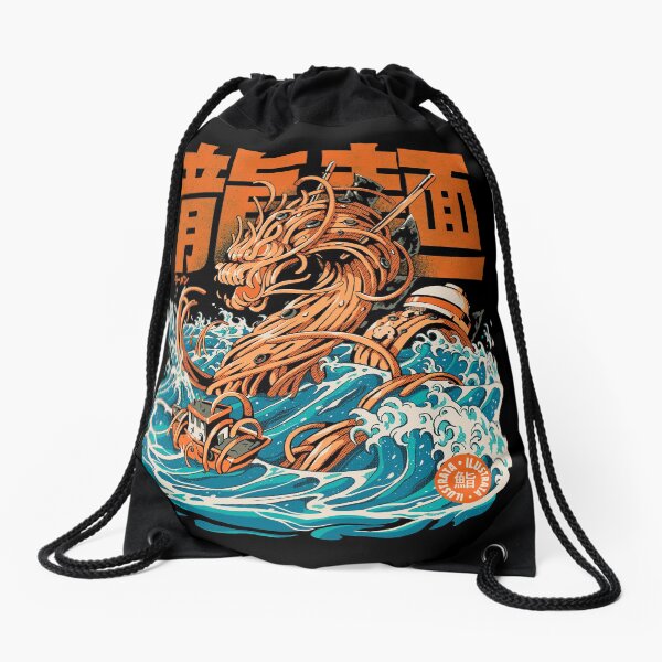 Item preview, Black Great Ramen Dragon off Kanagawa designed and sold by Ilustrata®.