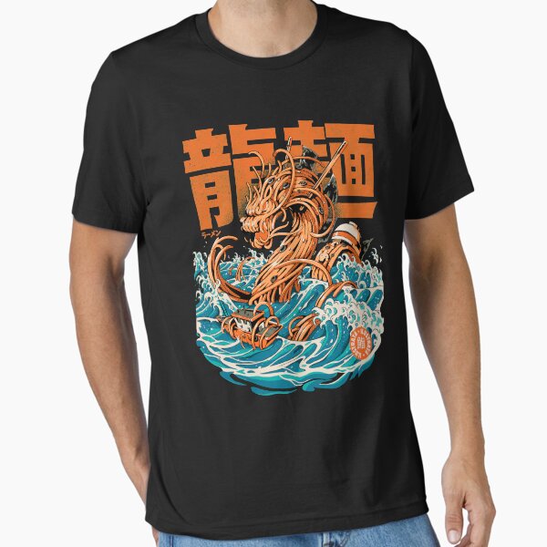 Black Great Ramen Dragon off Kanagawa Essential T-Shirt