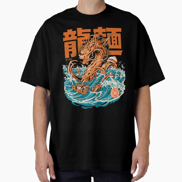 Item preview, Black Great Ramen Dragon off Kanagawa designed and sold by Ilustrata®.
