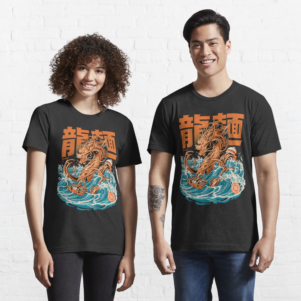 Discover Black Great Ramen Dragon off Kanagawa T-Shirt