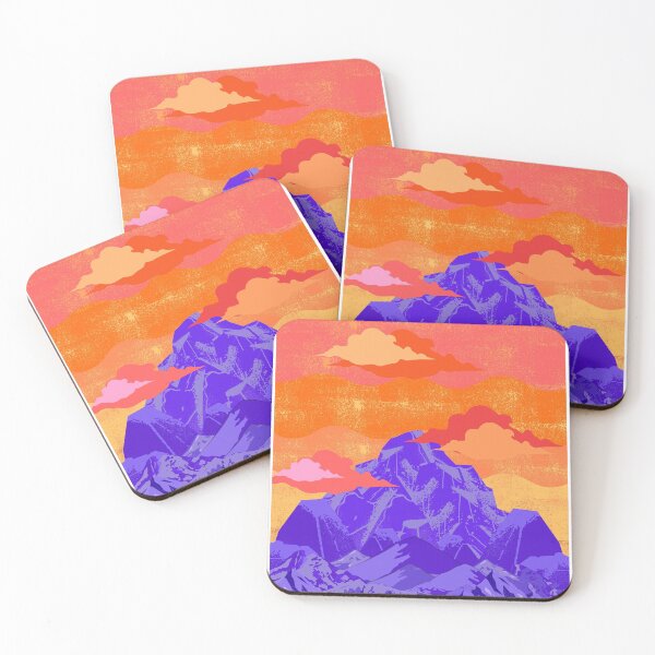 Item preview, A Sunset Behind A Purple Mountain With Clouds designed and sold by KisuSolstice.