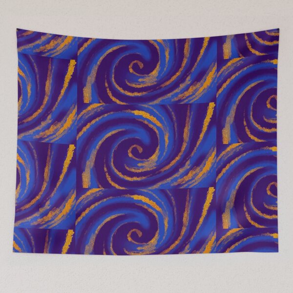 Item preview, Blue And Gold Swirl designed and sold by EmyBeeDesigns.