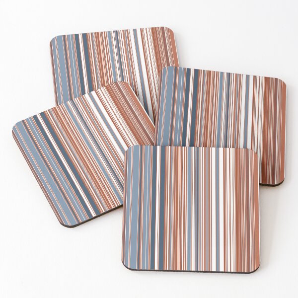 Item preview, Terra Cotta Blue Stripes designed and sold by Sheila Wenzel Ganny.