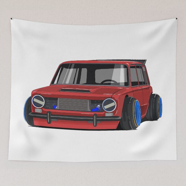 Item preview, Classic Vintage Modified Red Lada cartoon car designed and sold by Chira23.