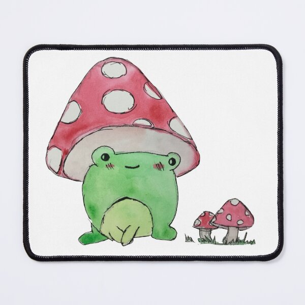 Item preview, Frog and Mushroom Watercolor Painting designed and sold by Ellora  Roy.