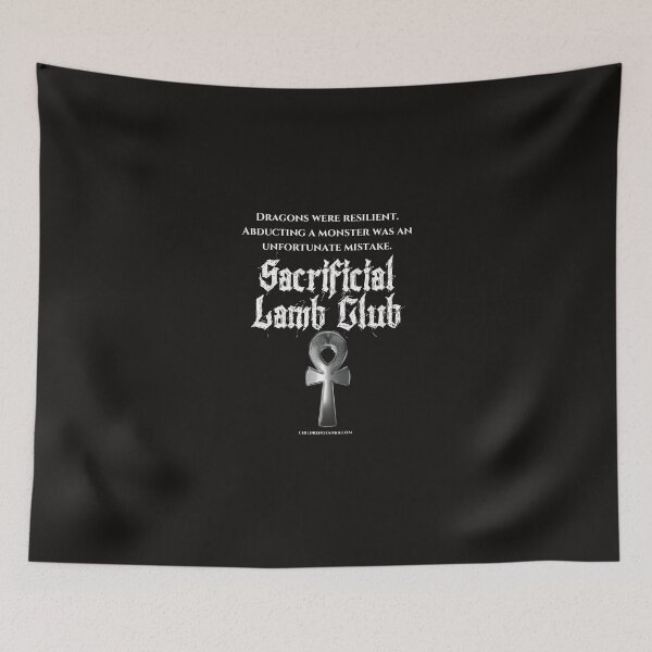 Item preview, Sacrificial Lamb Club Dragon quote merch designed and sold by mythomedia.