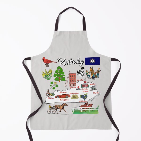 Item preview, illustrated Map of Kentucky state in US with major Cities, symbols, attractions designed and sold by mashmosh.