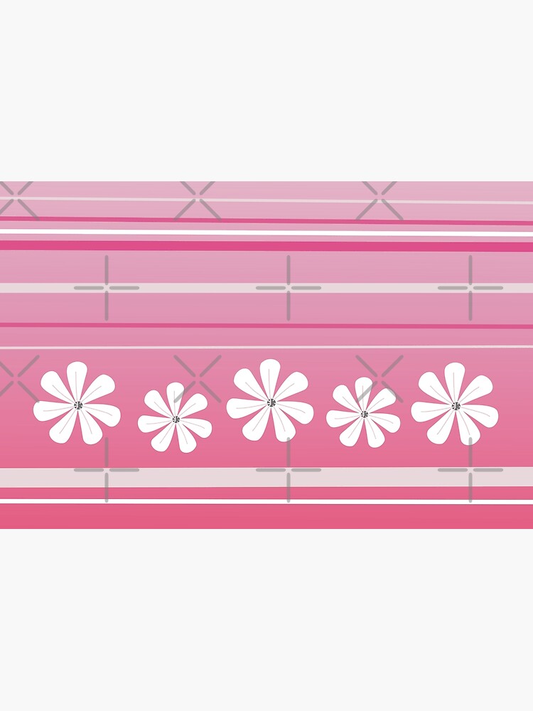 Thumbnail 2 of 2, Laptop Sleeve, White Flowers Pink Lines designed and sold by CarlaBaremb.