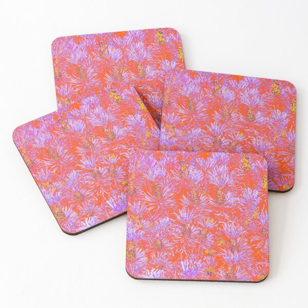 Item preview, Lilac Pine Needles with Pollen on Red Background designed and sold by IraNiva.