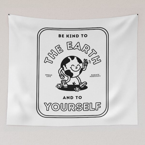 Item preview, Retro cartoon earth and positve quote designed and sold by Studio Earthling.