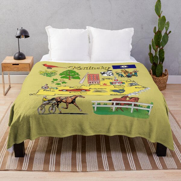 Item preview, Hand Drawn Illustration of Kentucky Map with Tourist Destinations, USA designed and sold by mashmosh.