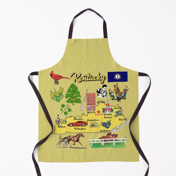 Item preview, Hand Drawn Illustration of Kentucky Map with Tourist Destinations, USA designed and sold by mashmosh.