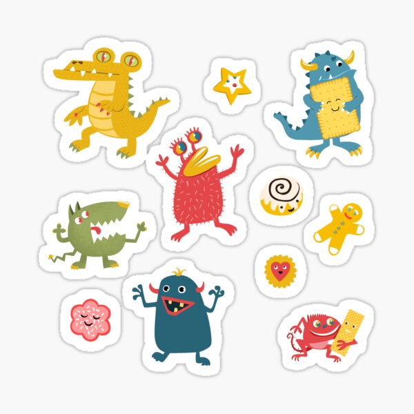monsters love cookies Pegatina
