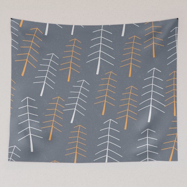 Item preview, Simple Snowy Winter Pine Tree Forest Grey designed and sold by Wheimay.