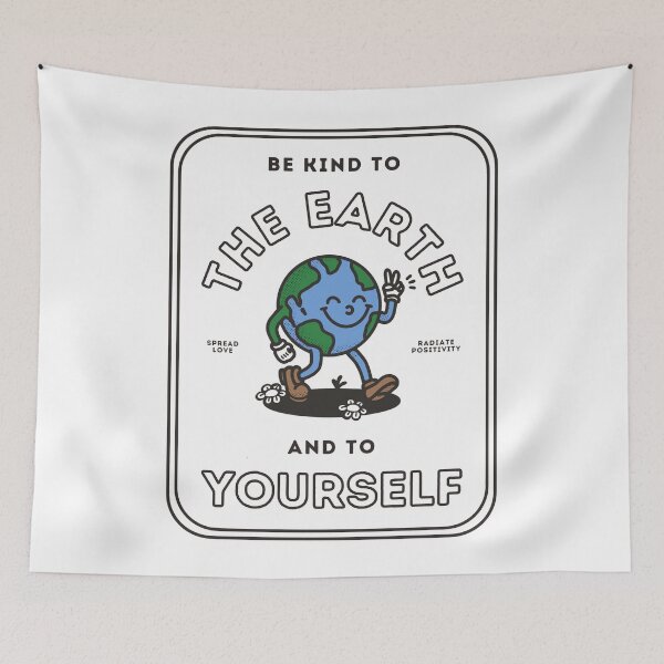 Item preview, Retro cartoon earth and positve quote designed and sold by Studio Earthling.