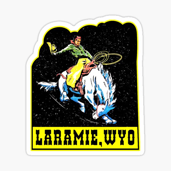 Item preview, RODEO LARAMIE WYOMING VINTAGE COWBOY HORSE GRAND TETON YELLOWSTONE designed and sold by DESTINATIONS DECAL.