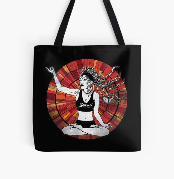 Red Yoga Satan ist mein Devil Alternative Girl Allover-Print Tote Bag