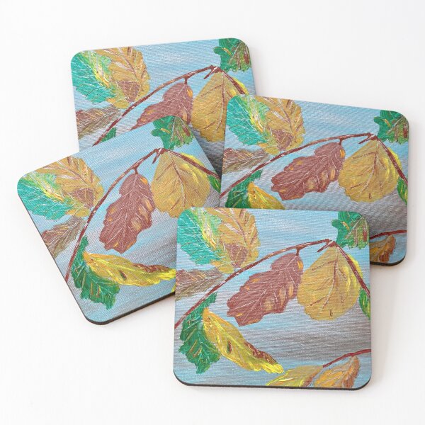 Item preview, Silver blue autumn leaves  designed and sold by Ruth Breen Artwork .