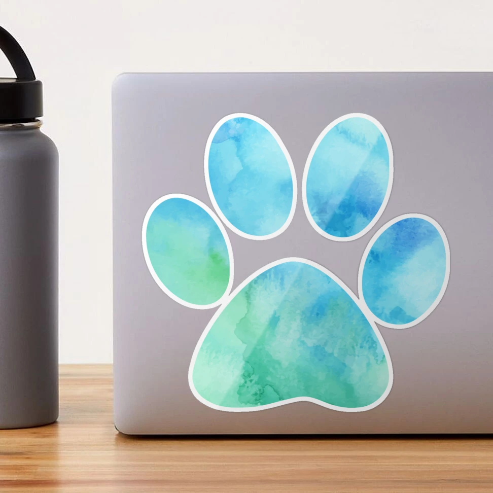  Paw Prints, Blue, Pawprints, Paws, Dog, Puppy, Pup, Mutt,  Canine, Print, Car, Auto, Wall, Locker, Laptop, Notebook, Netbook, Vinyl,  Sticker, Decal, Label, Placard, (Blue) : Tools & Home Improvement