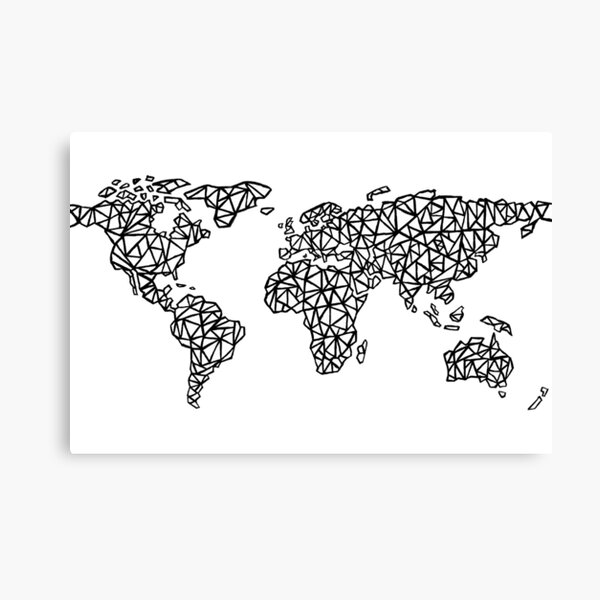 black white world map wall art for sale redbubble