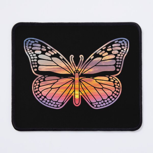 Item preview, Monarch Outline Overlapping Sunset Photo on the Lake designed and sold by wildvalecreate.