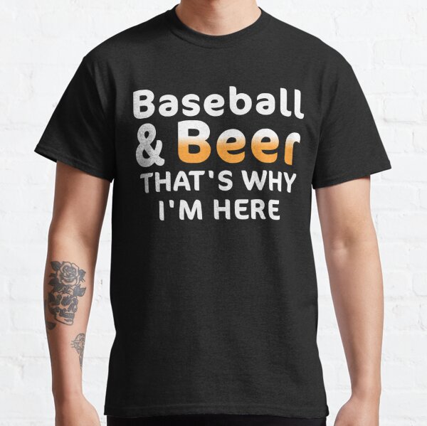 Here's to the Dodgers T-shirt.funny Grey Baseball Beer 