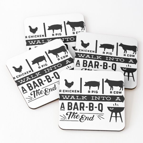 Item preview, Love BBQ Chicken Pig Cow Walk into a Bar B Q The End Art Design Happy Apparel Essential Inspiration Joy Mood Funny designed and sold by DesignByHeartUK.
