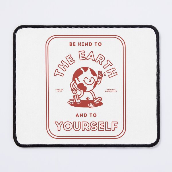 Item preview, Red Retro cartoon earth and positve quote designed and sold by Studio Earthling.