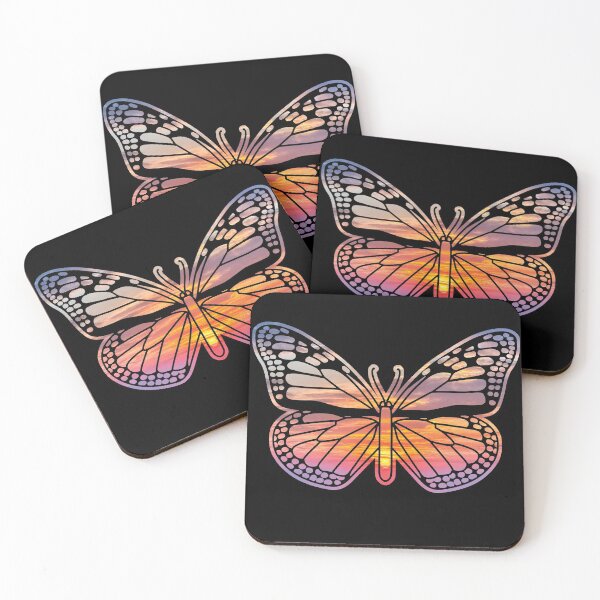 Item preview, Monarch Outline Overlapping Sunset Photo on the Lake designed and sold by wildvalecreate.