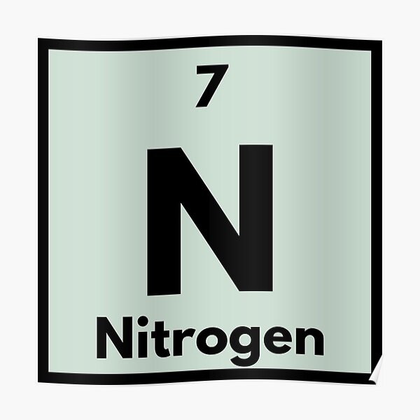 "Periodic Table element number 7 N Nitrogen" Poster for Sale by PeriodicBliss Redbubble
