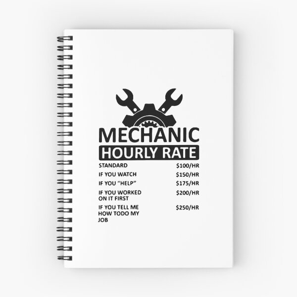 Item preview, Funny Mechanic Hourly Rate List Per Hour Art Design Happy Apparel Essential Inspiration Joy Mood Funny designed and sold by DesignByHeartUK.