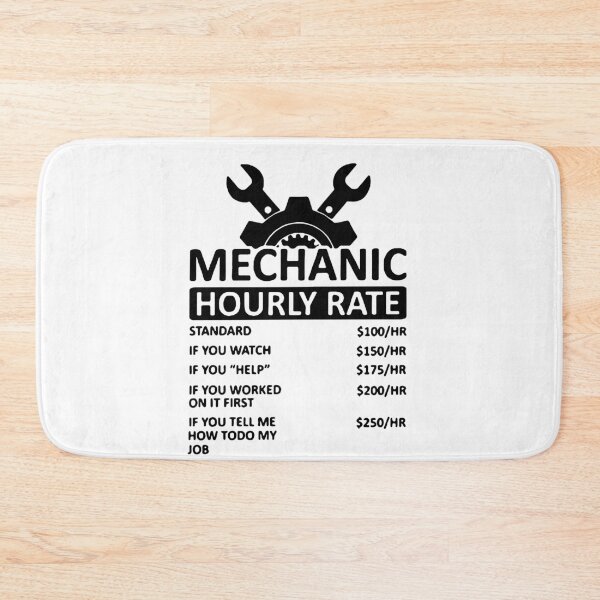 Item preview, Funny Mechanic Hourly Rate List Per Hour Art Design Happy Apparel Essential Inspiration Joy Mood Funny designed and sold by DesignByHeartUK.