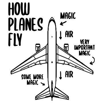 Artwork thumbnail, How Planes Fly Funny Planes flight pilot aviation airplane student Art Design Happy Apparel Essential Inspiration Joy Mood Funny by DesignByHeartUK