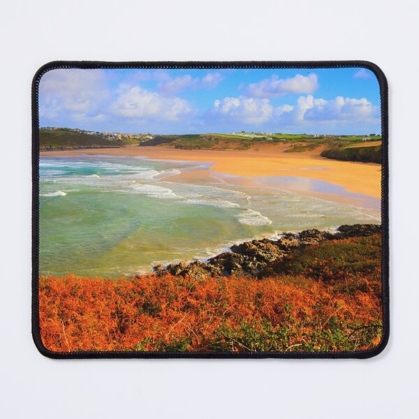 Item preview, Beautiful Colourful Autumn English Beach Crantock Cornwall designed and sold by acceleratorhams.