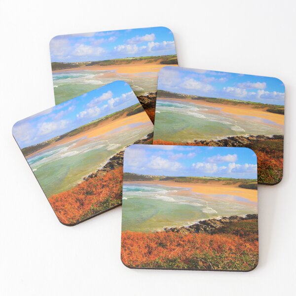 Item preview, Beautiful Colourful Autumn English Beach Crantock Cornwall designed and sold by acceleratorhams.