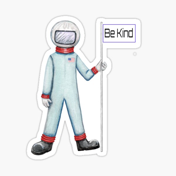 Retro Astronaut - Be Kind Sticker