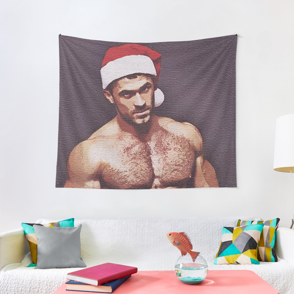 Sexy Santa With Hairy Chest Male Erotic Nude Male Nudes Male Nude Tapestry By Male Erotica 6758