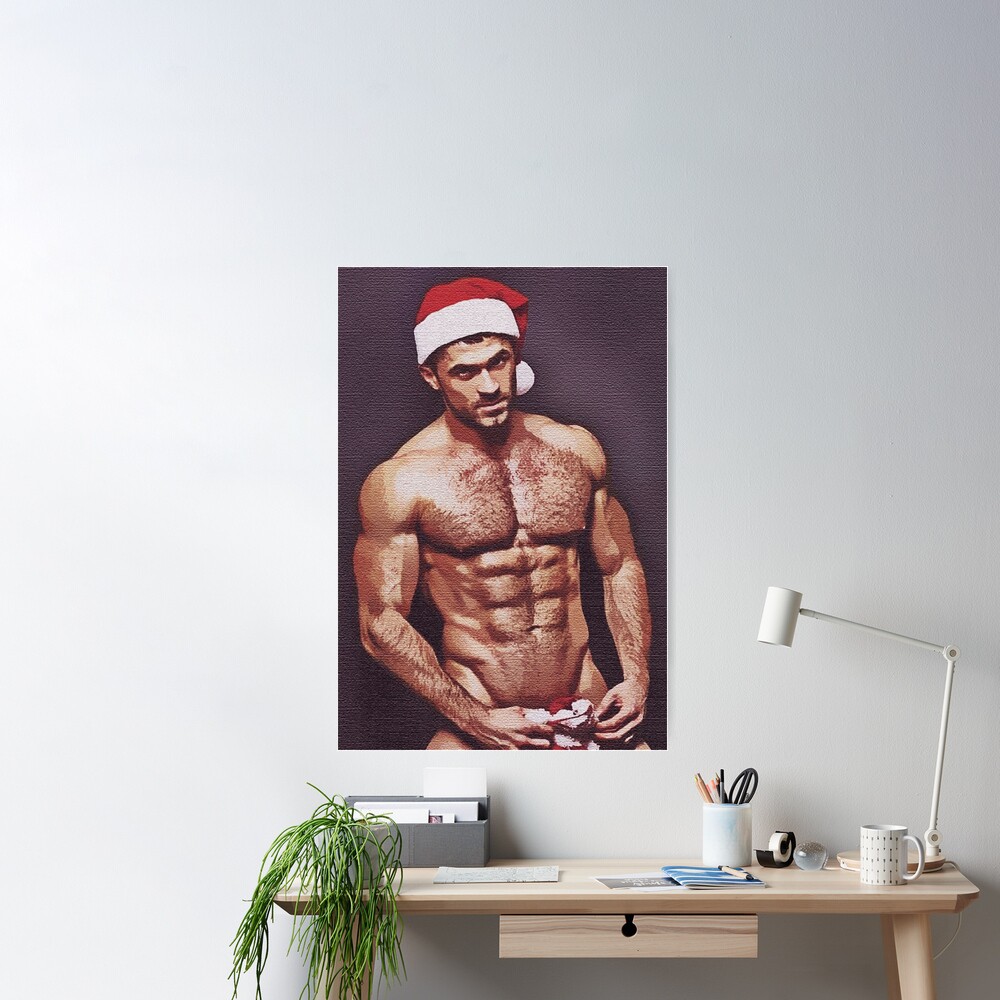 Sexy Santa With Hairy Chest Male Erotic Nude Male Nudes Male Nude Poster For Sale By Male 7437