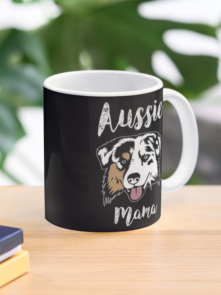 Aussie Mom 11oz Coffee Mug Gift For Australian Shepherd Dog Lovers & Owners 