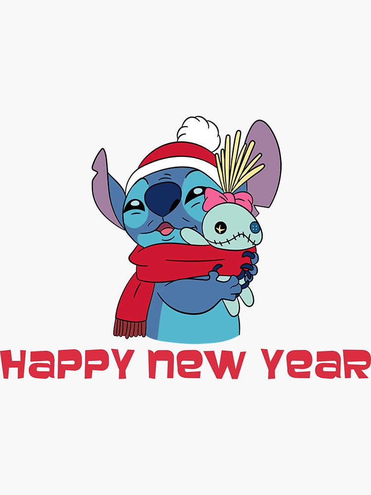 stitch happy New Year Sticker for Sale by alyaST14