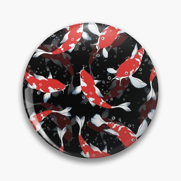 Item preview, Black Background and Red Koi Fish Repeating Pattern designed and sold by TMBTM.