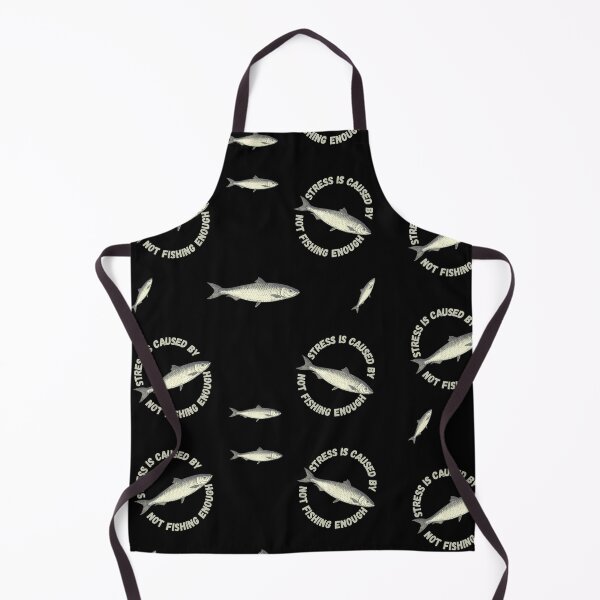 Item preview, Stress Is Caused By Not Fishing Enough Gray Fish In Black designed and sold by LuckyKermit.